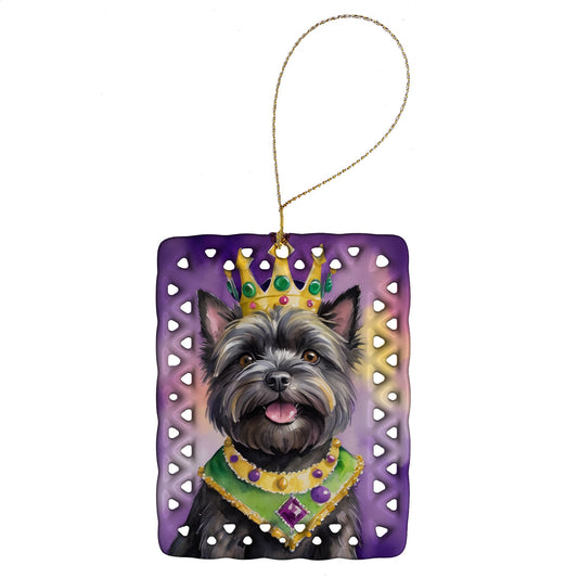 Cairn Terrier King of Mardi Gras Porcelain Ornament