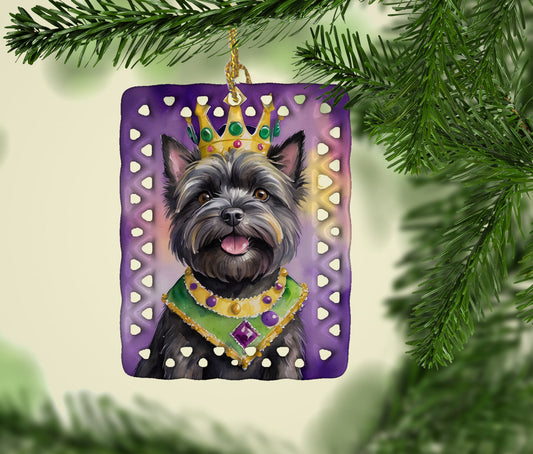 Cairn Terrier King of Mardi Gras Porcelain Ornament