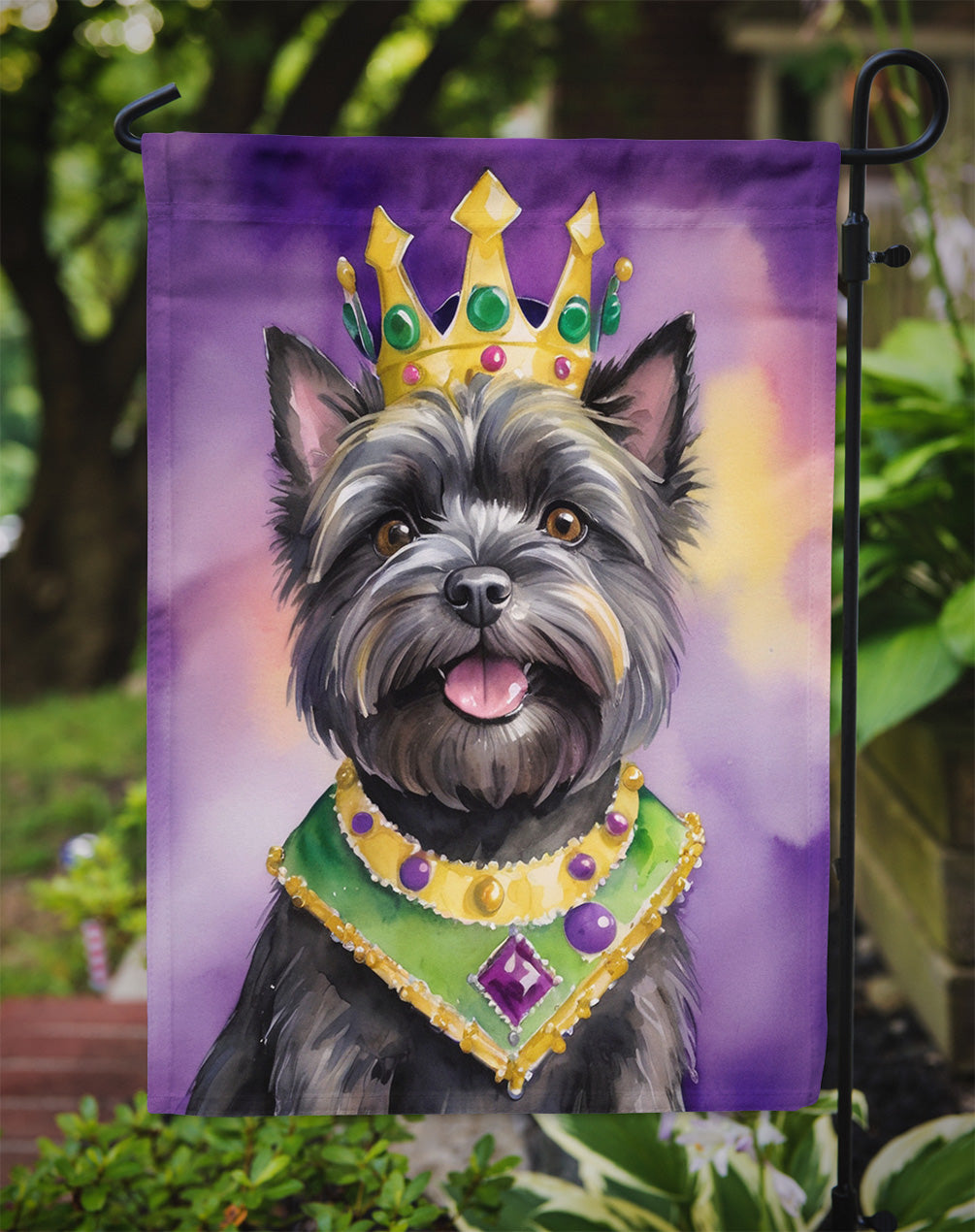 Cairn Terrier King of Mardi Gras Garden Flag - Vibrant Dog-Themed Yard Decor by Caroline's Treasures