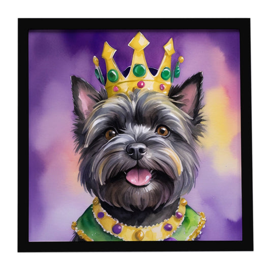 Cairn Terrier King of Mardi Gras Framed Metal Print