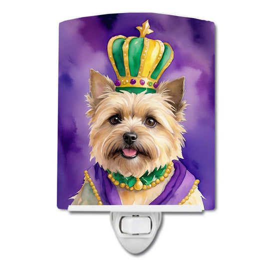Cairn Terrier King of Mardi Gras Ceramic Night Light