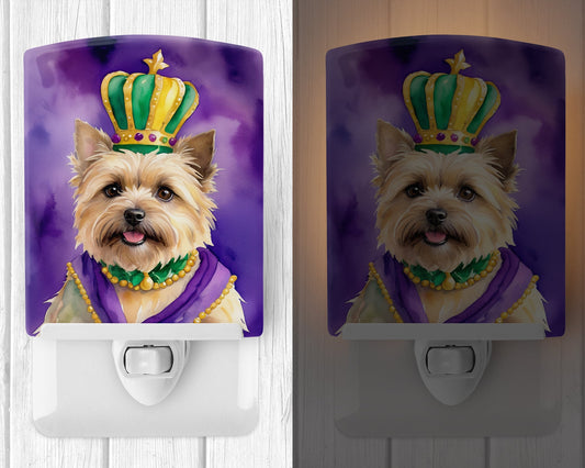 Cairn Terrier King of Mardi Gras Ceramic Night Light