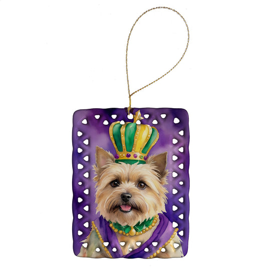 Cairn Terrier King of Mardi Gras Porcelain Ornament