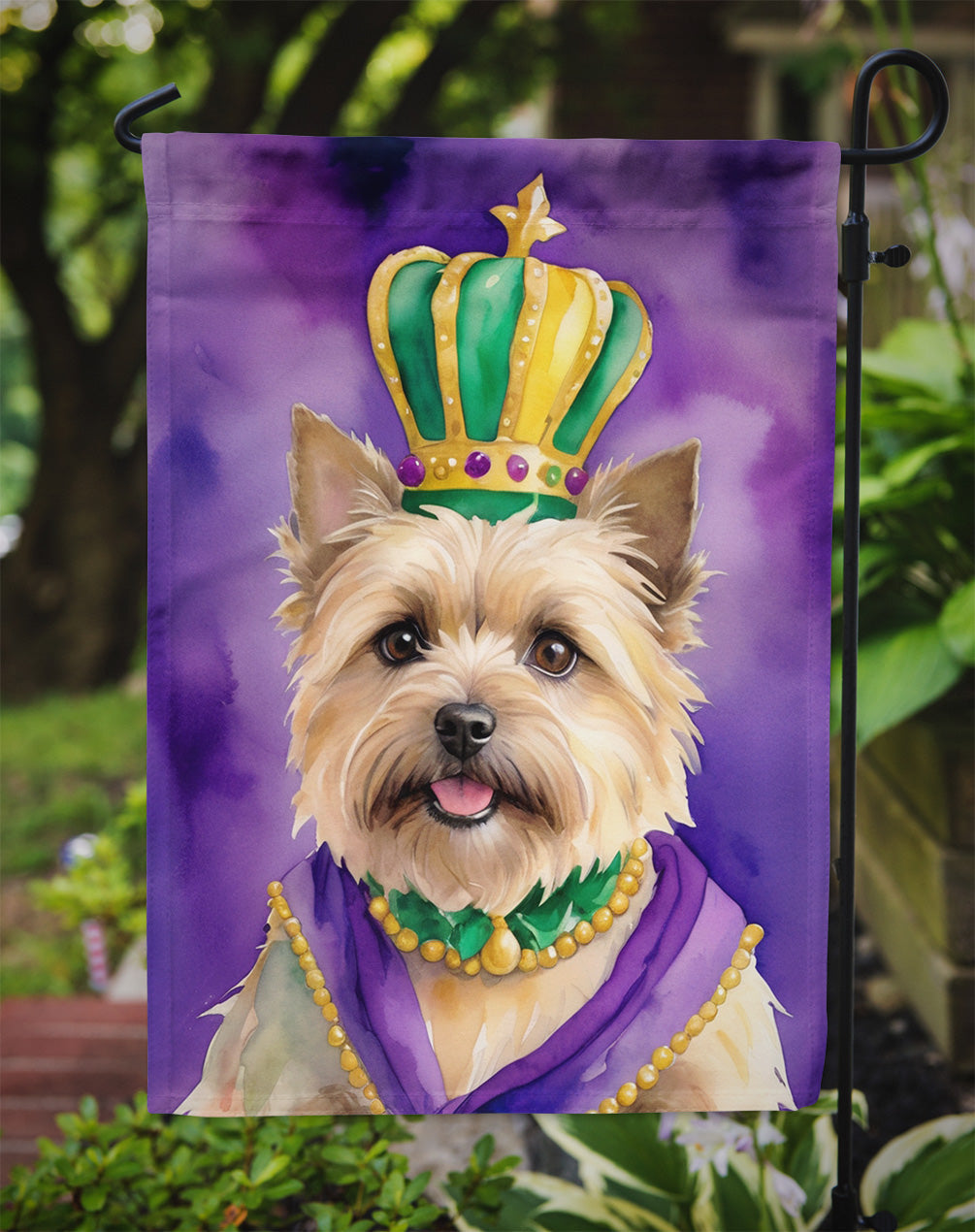 Cairn Terrier King of Mardi Gras Garden Flag - Vibrant Dog-Themed Yard Decor by Caroline's Treasures