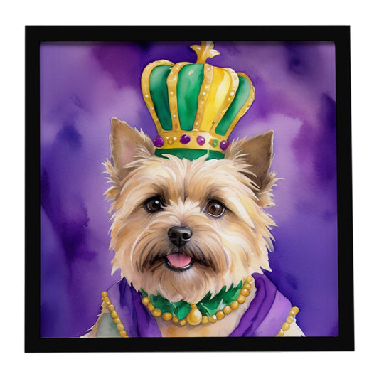 Cairn Terrier King of Mardi Gras Framed Metal Print