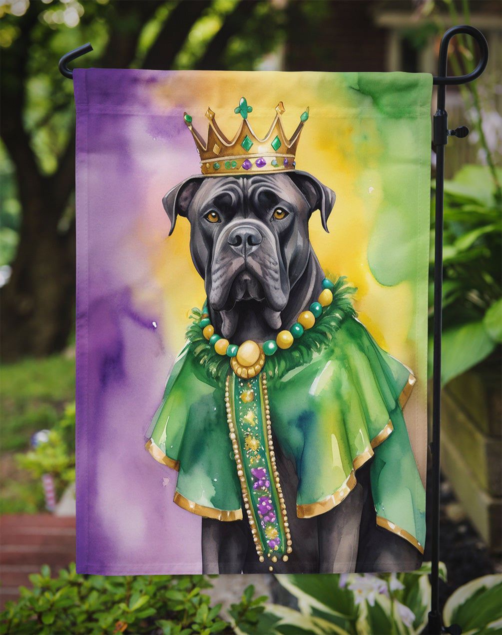 Cane Corso King of Mardi Gras Garden Flag - Vibrant Dog-Themed Yard Decor by Caroline's Treasures