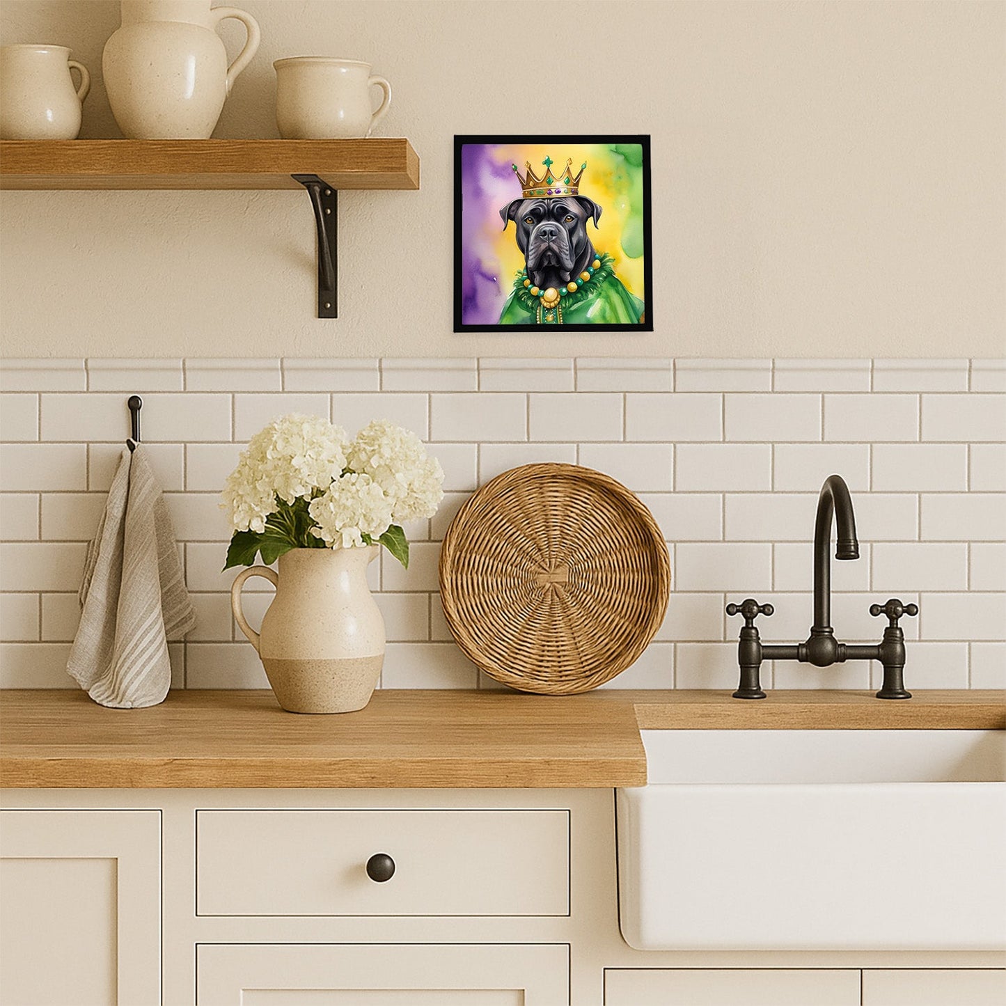 Cane Corso King of Mardi Gras Framed Metal Print