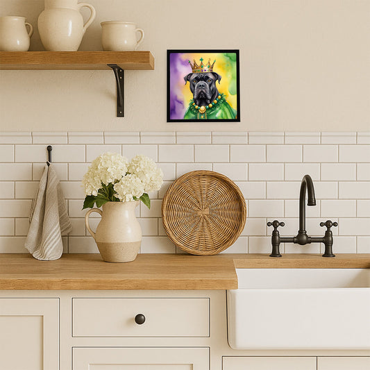 Cane Corso King of Mardi Gras Framed Metal Print