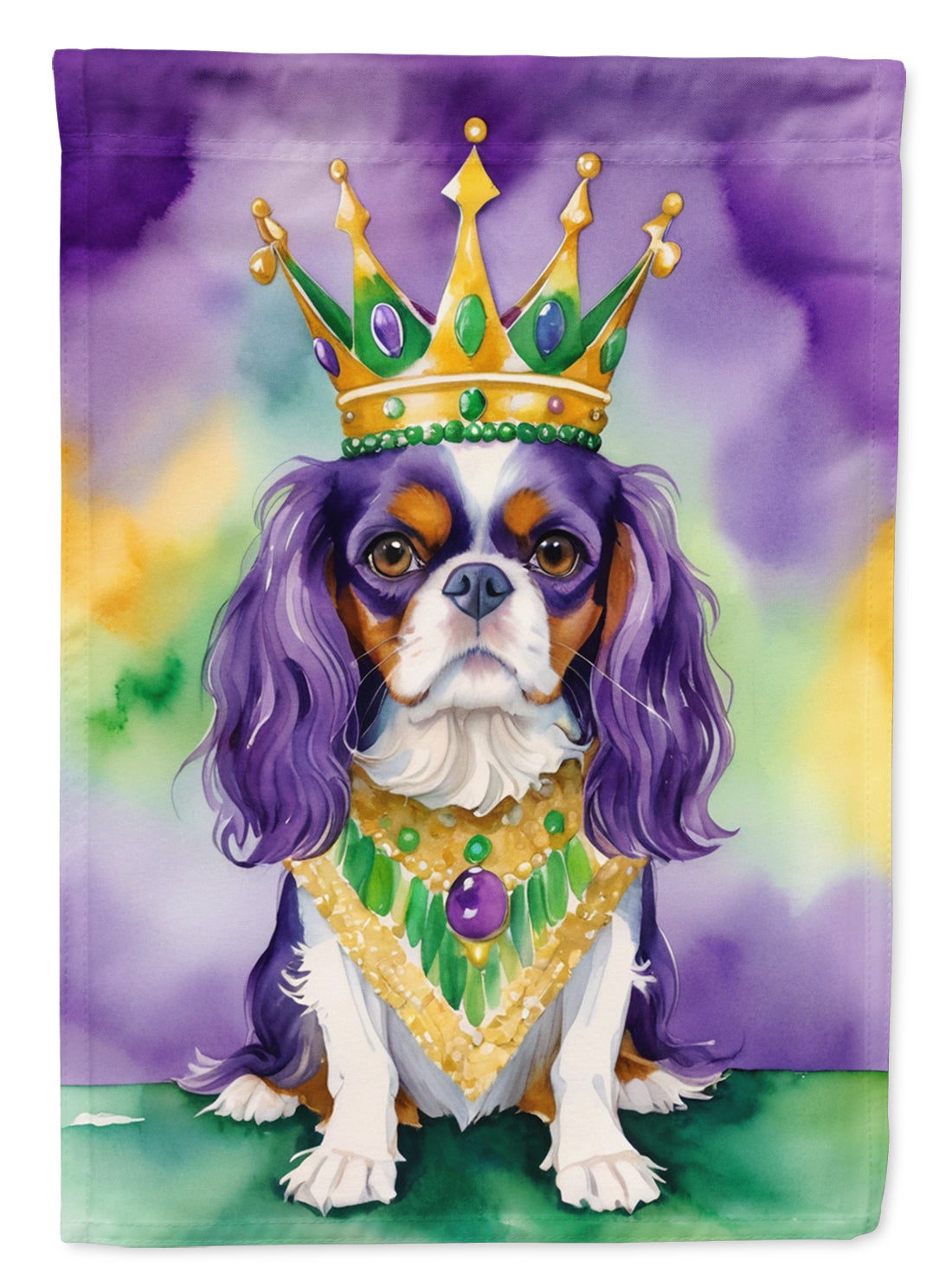 Cavalier Spaniel King of Mardi Gras Garden Flag - Vibrant Dog-Themed Yard Decor by Caroline's Treasures