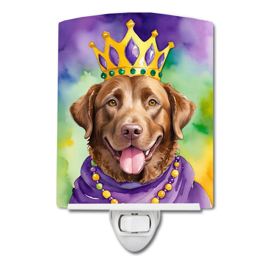 Chesapeake Bay Retriever King of Mardi Gras Ceramic Night Light