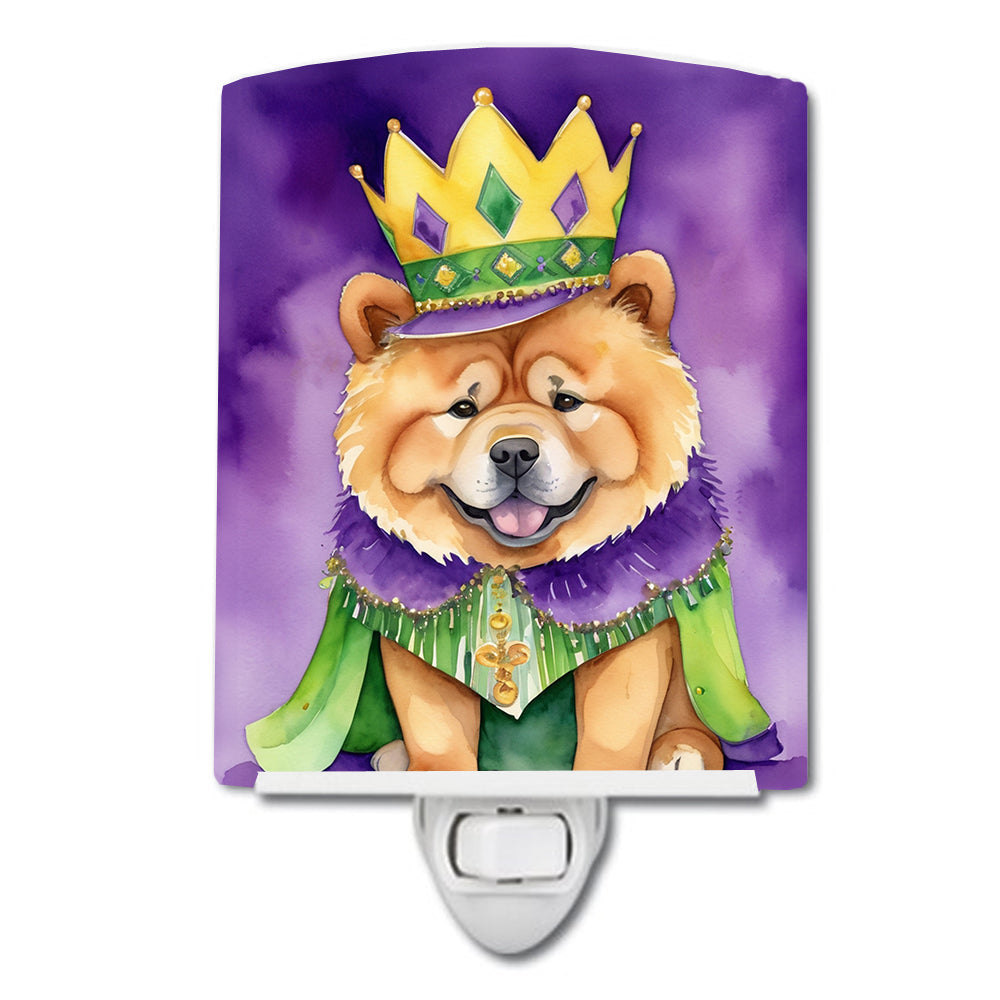 Chow Chow King of Mardi Gras Ceramic Night Light