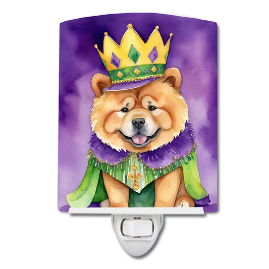 Chow Chow King of Mardi Gras Ceramic Night Light