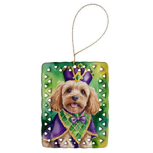 Cockapoo King of Mardi Gras Porcelain Ornament