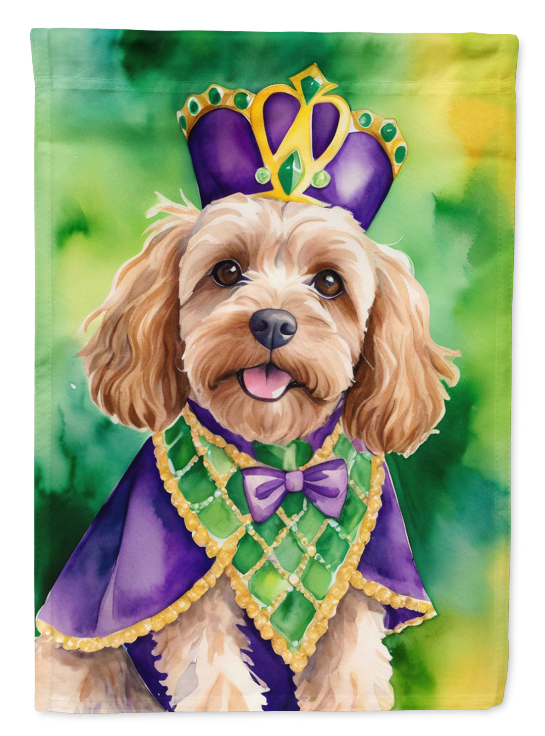 Cockapoo King of Mardi Gras Garden Flag - Vibrant Dog-Themed Yard Decor by Caroline's Treasures