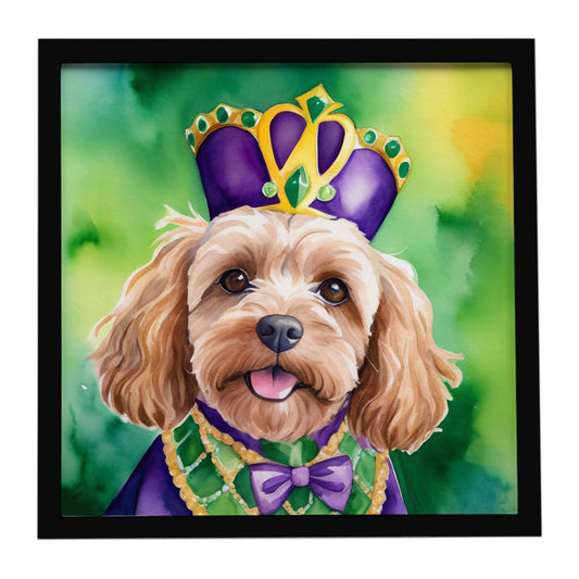 Cockapoo King of Mardi Gras Framed Metal Print