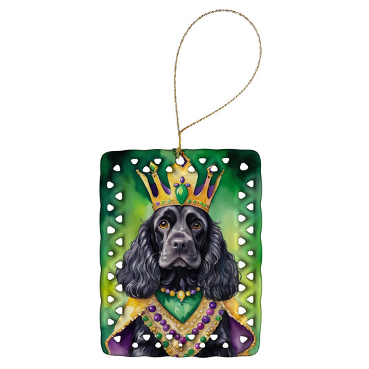 Cocker Spaniel King of Mardi Gras Porcelain Ornament