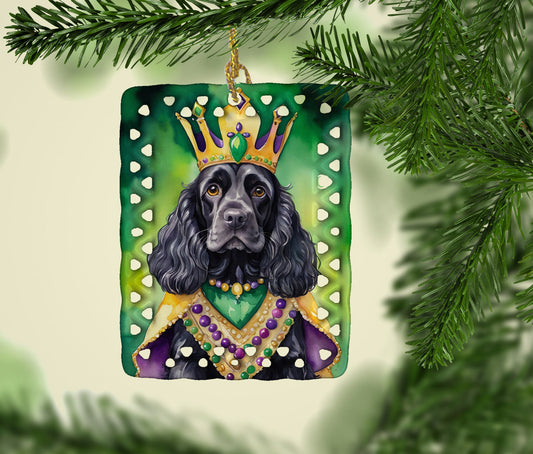 Cocker Spaniel King of Mardi Gras Porcelain Ornament