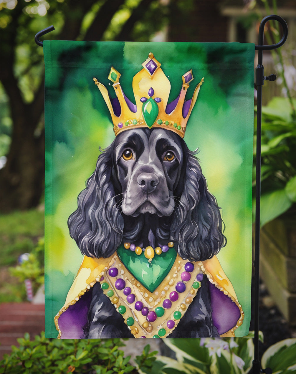 Cocker Spaniel King of Mardi Gras Garden Flag - Vibrant Dog-Themed Yard Decor by Caroline's Treasures