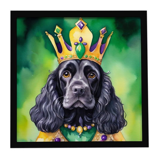 Cocker Spaniel King of Mardi Gras Framed Metal Print