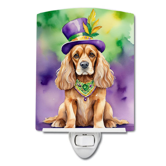 Cocker Spaniel King of Mardi Gras Ceramic Night Light