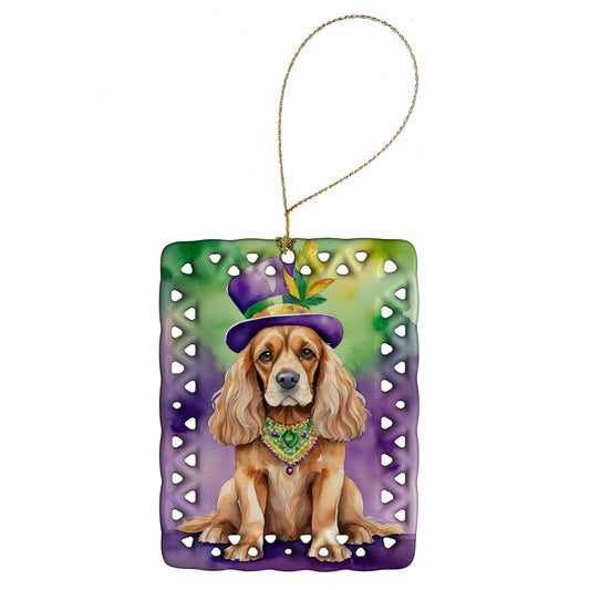 Cocker Spaniel King of Mardi Gras Porcelain Ornament