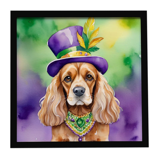 Cocker Spaniel King of Mardi Gras Framed Metal Print