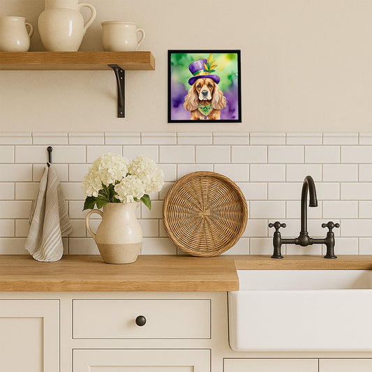 Cocker Spaniel King of Mardi Gras Framed Metal Print