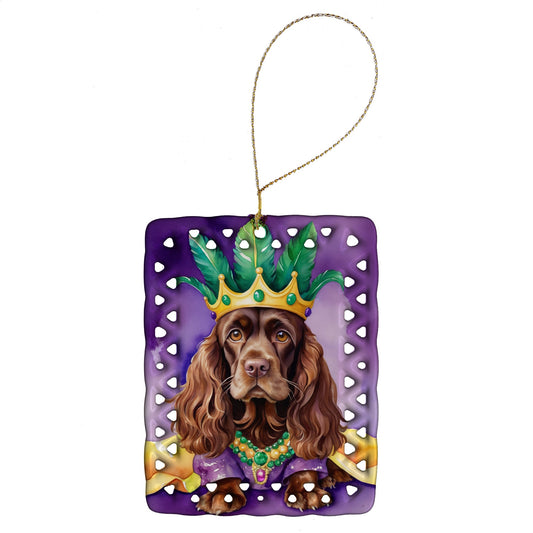 Cocker Spaniel King of Mardi Gras Porcelain Ornament