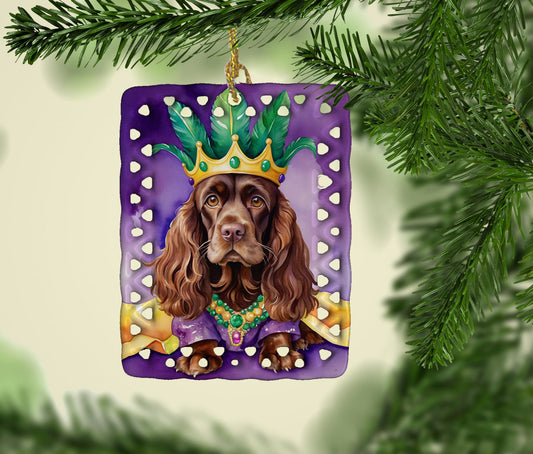 Cocker Spaniel King of Mardi Gras Porcelain Ornament