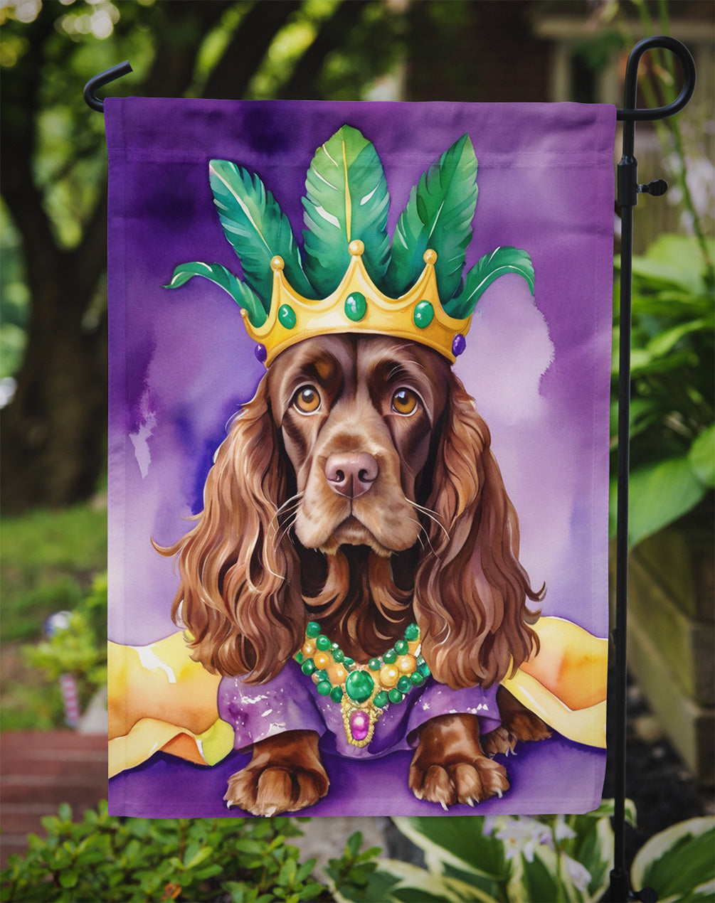Cocker Spaniel King of Mardi Gras Garden Flag - Vibrant Dog-Themed Yard Decor by Caroline's Treasures