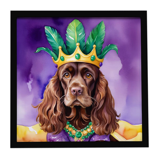 Cocker Spaniel King of Mardi Gras Framed Metal Print