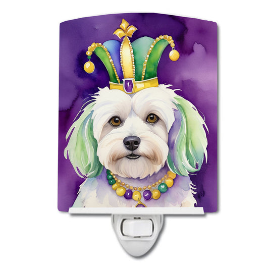 Coton de Tulear King of Mardi Gras Ceramic Night Light