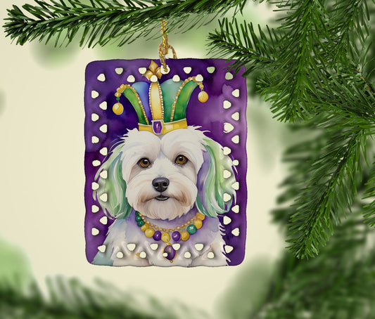 Coton de Tulear King of Mardi Gras Porcelain Ornament