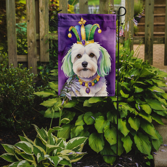 Coton de Tulear King of Mardi Gras Garden Flag - Vibrant Dog-Themed Yard Decor by Caroline's Treasures