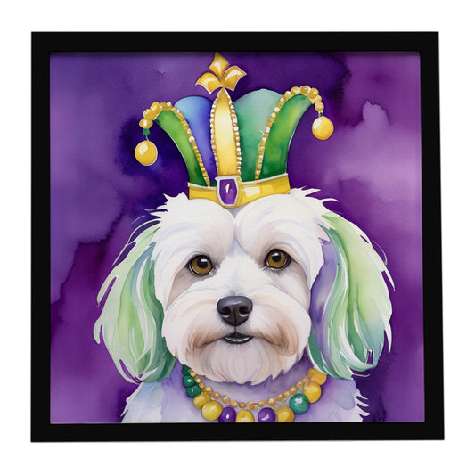 Coton de Tulear King of Mardi Gras Framed Metal Print