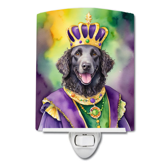 Curly-Coated Retriever King of Mardi Gras Ceramic Night Light