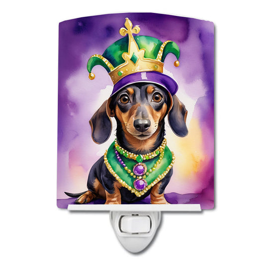 Dachshund King of Mardi Gras Ceramic Night Light