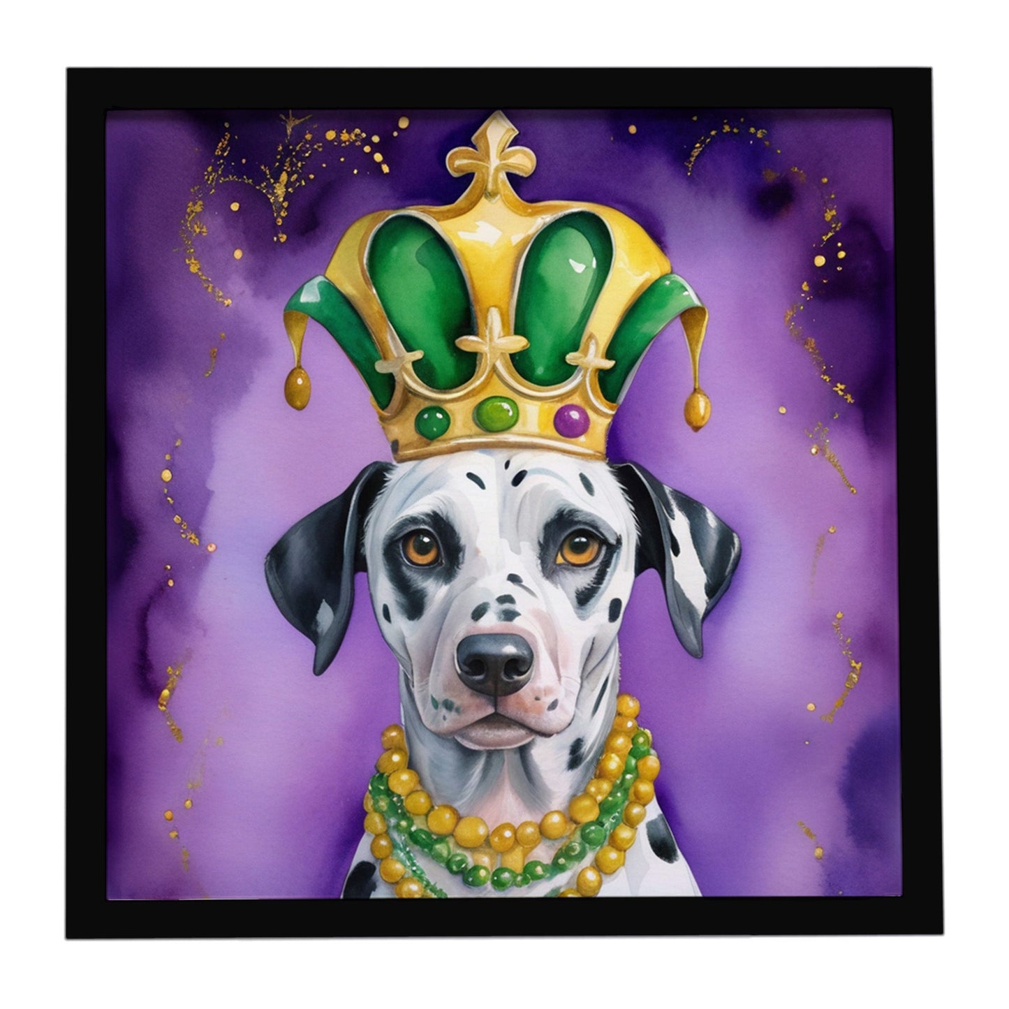 Dalmatian King of Mardi Gras Framed Metal Print