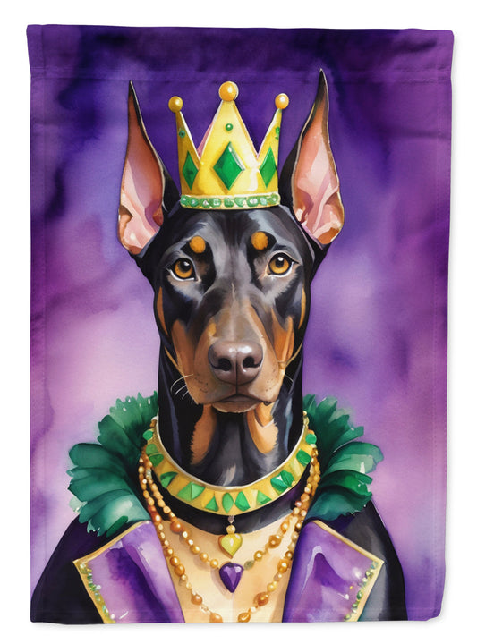 Doberman Pinscher King of Mardi Gras Garden Flag - Vibrant Dog-Themed Yard Decor by Caroline's Treasures