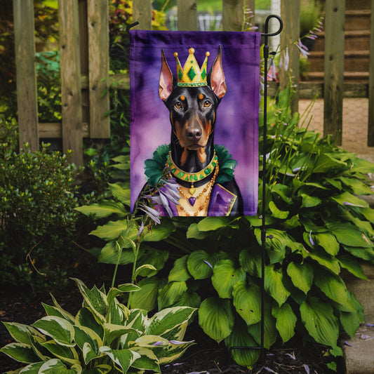Doberman Pinscher King of Mardi Gras Garden Flag - Vibrant Dog-Themed Yard Decor by Caroline's Treasures