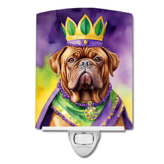 Dogue de Bordeaux King of Mardi Gras Ceramic Night Light