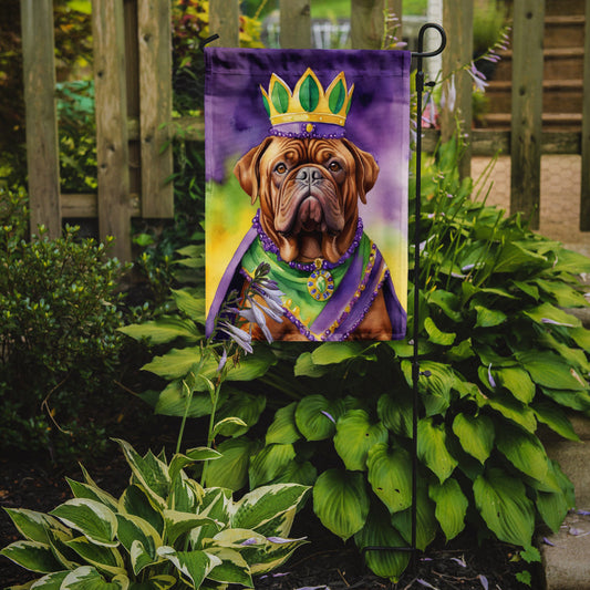 Dogue de Bordeaux King of Mardi Gras Garden Flag - Vibrant Dog-Themed Yard Decor by Caroline's Treasures