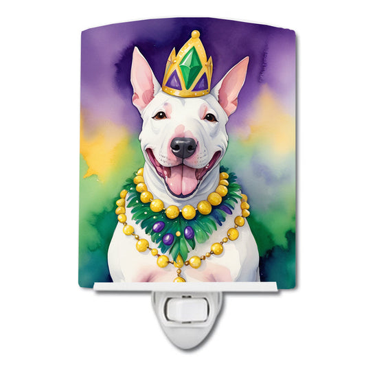 English Bull Terrier King of Mardi Gras Ceramic Night Light