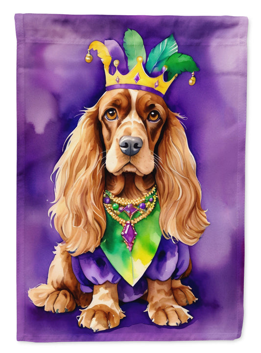 English Cocker Spaniel King of Mardi Gras House Flag