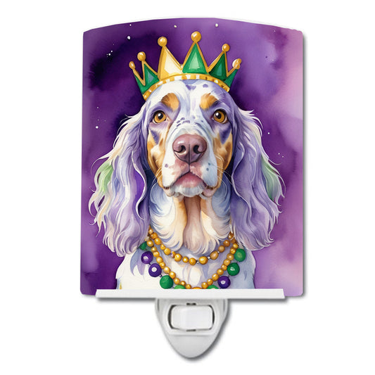 English Setter King of Mardi Gras Ceramic Night Light