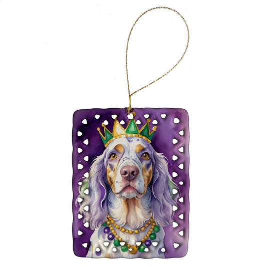 English Setter King of Mardi Gras Porcelain Ornament