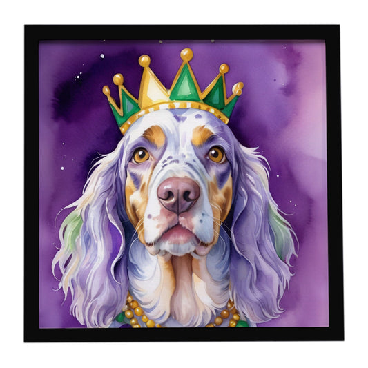 English Setter King of Mardi Gras Framed Metal Print