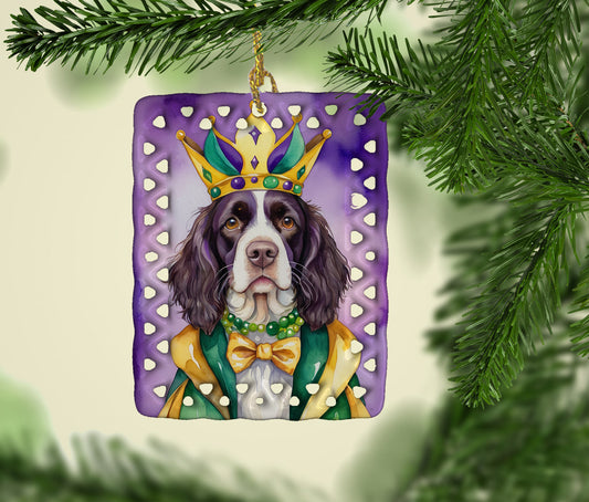 English Springer Spaniel King of Mardi Gras Porcelain Ornament
