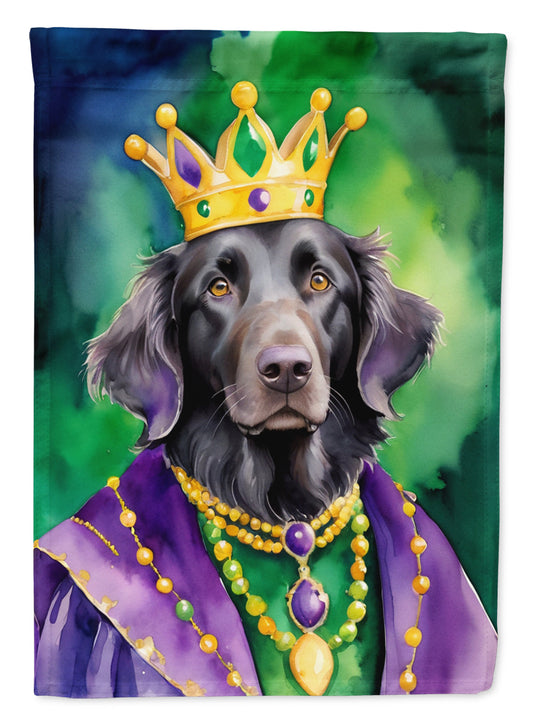 Flat-Coated Retriever King of Mardi Gras Garden Flag - Vibrant Dog-Themed Yard Decor by Caroline's Treasures