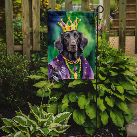 Flat-Coated Retriever King of Mardi Gras Garden Flag - Vibrant Dog-Themed Yard Decor by Caroline's Treasures